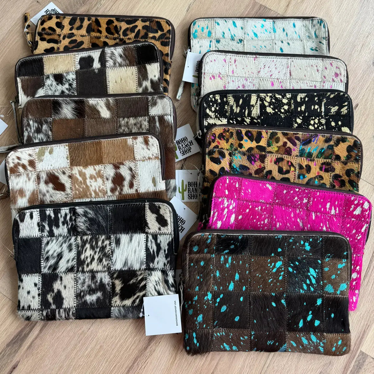 Cowhide Accessory Bag Pouch Genuine Hair-On Hide Makeup Bag