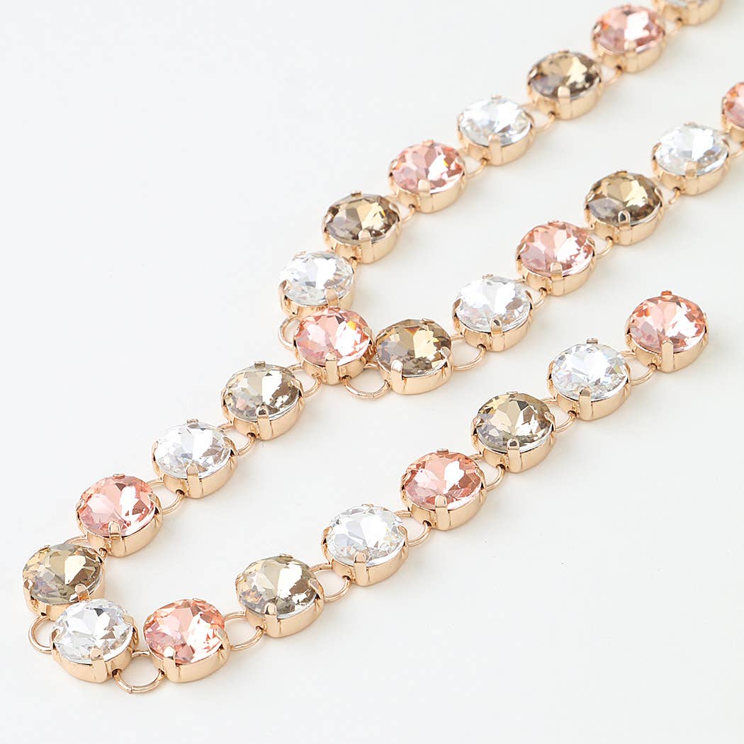 Crystal Rhinestone Y-Drop Lariat Necklace
