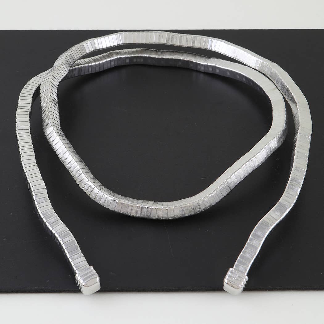 Abstract Box Chain Wrap Choker Necklace