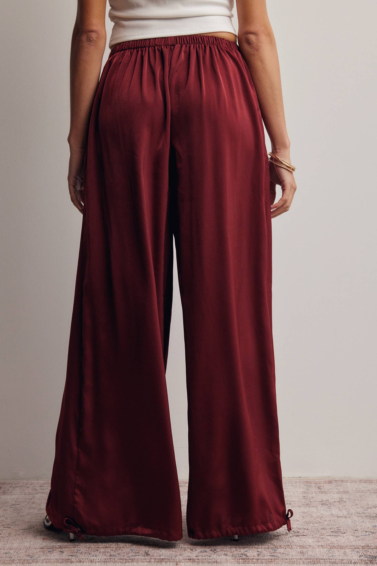 Convertible Wide Leg Tie Hem Pants FP0022