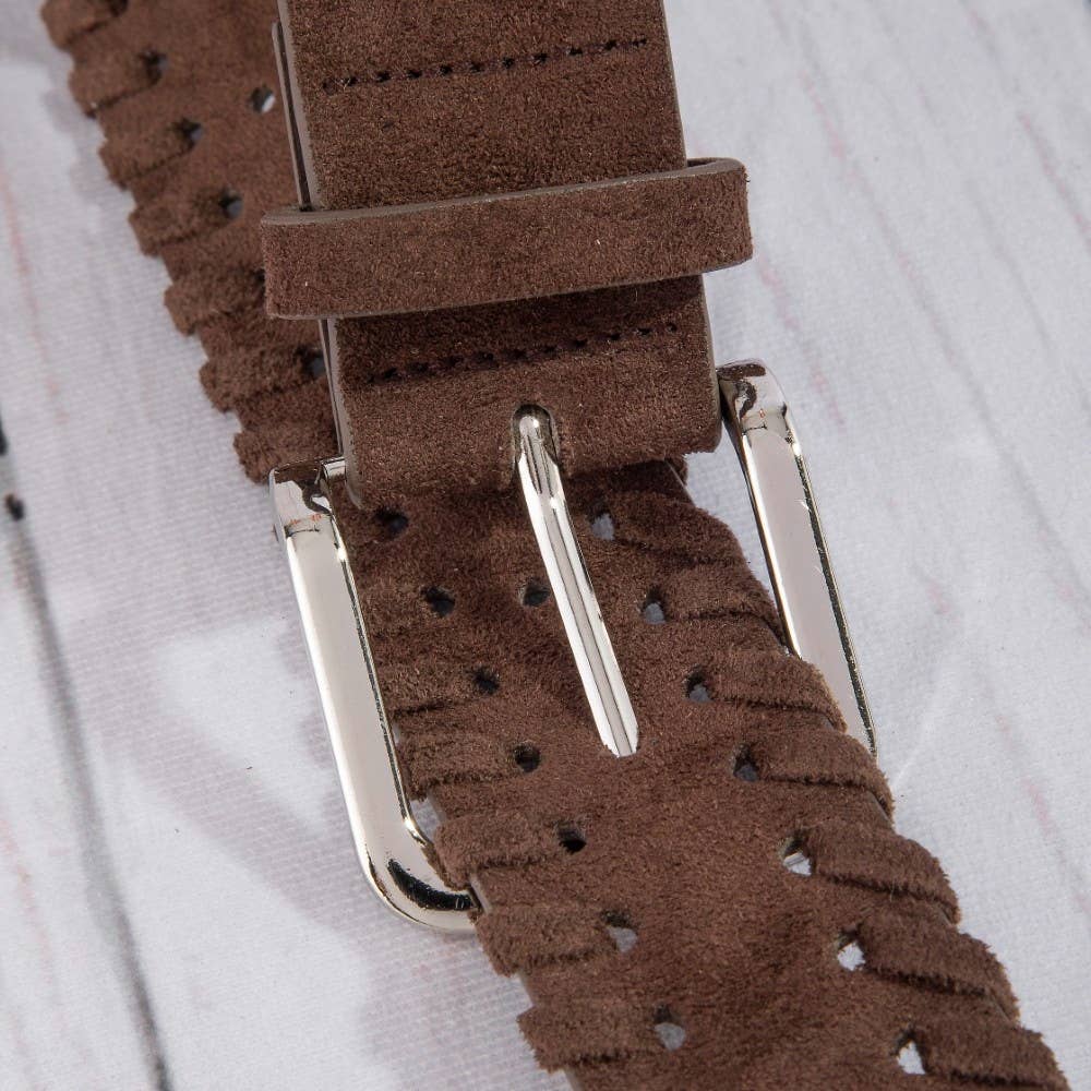 Wide Vegan Leather Whipstitch Belt