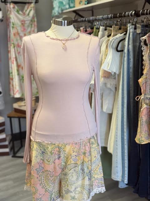 Seamed Long Sleeve Top