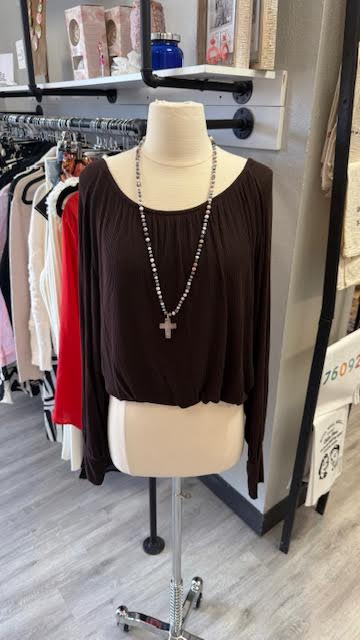 Longsleeve Elastic Crop Top