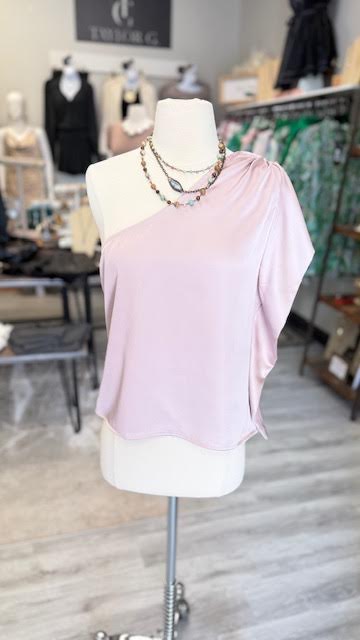 Satin One Shoulder Top