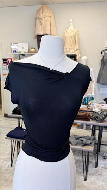 Wrap Neckline Knit Top