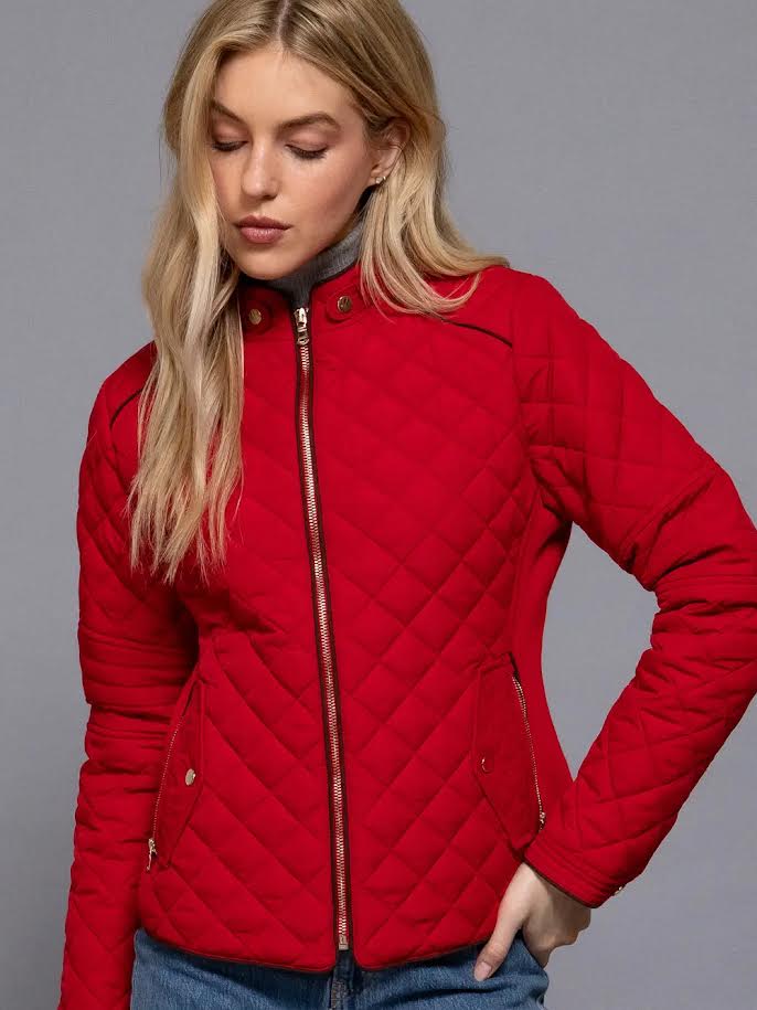 Suede Piping Rib Jacket