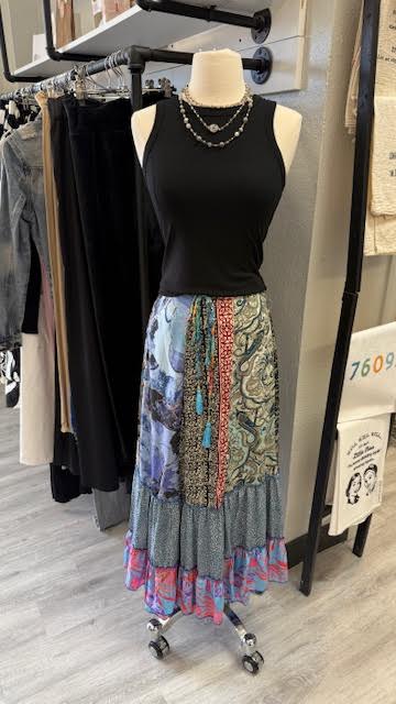 Printed Drawstring Skirt