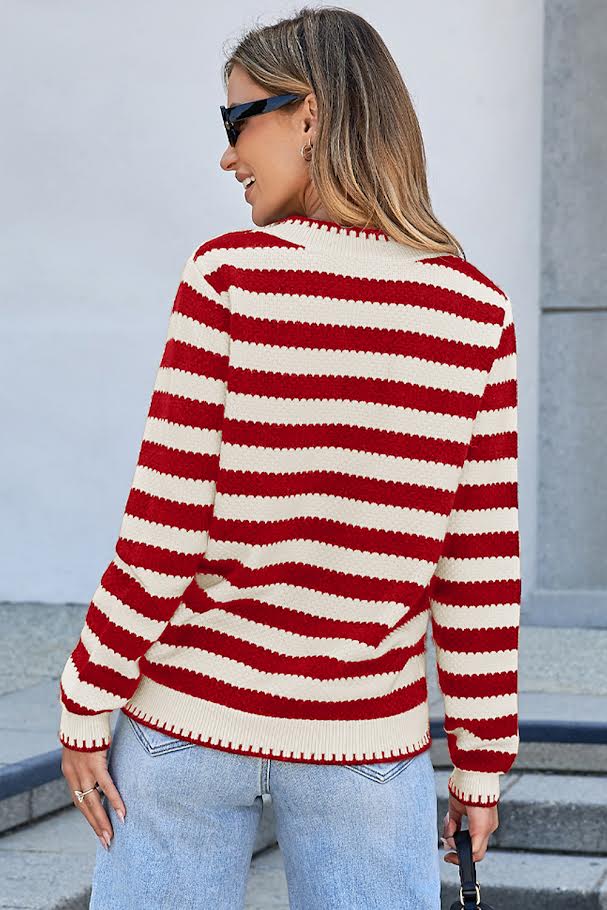 Striped Button Up Sweater