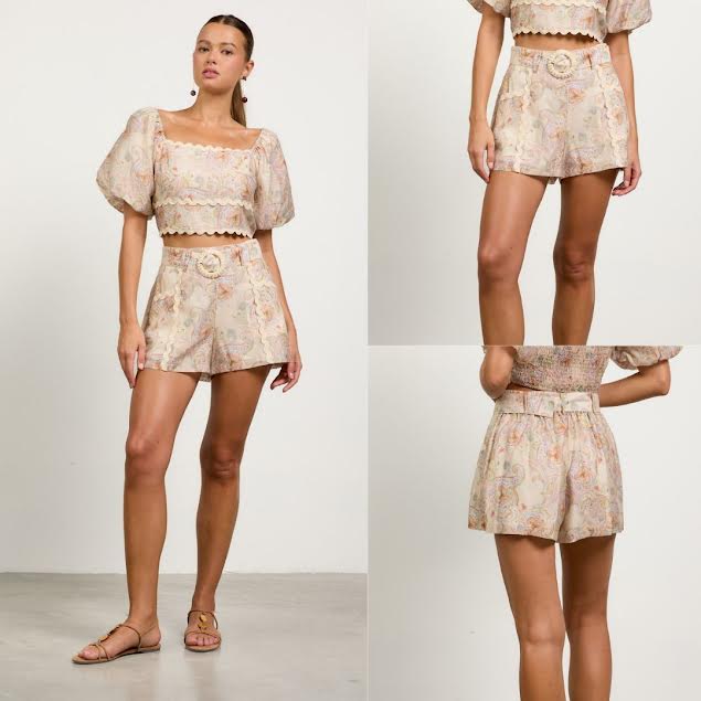 Mixed Tropical Print Shorts