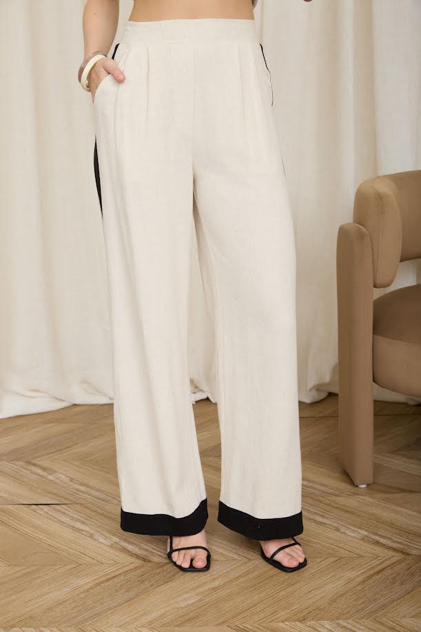 Linen And Black Pant