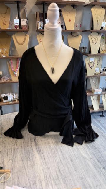 Flowing Silk Wrap Top