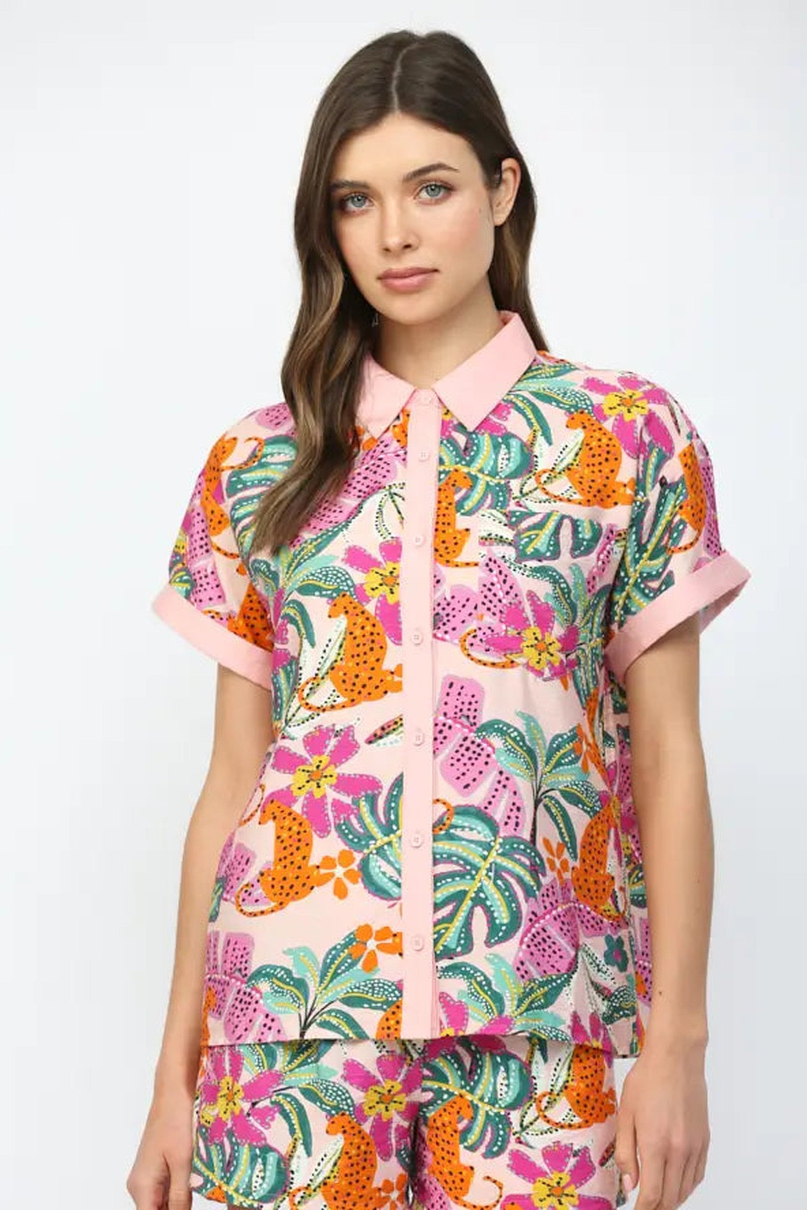 Short Sleeve Floral Blouse