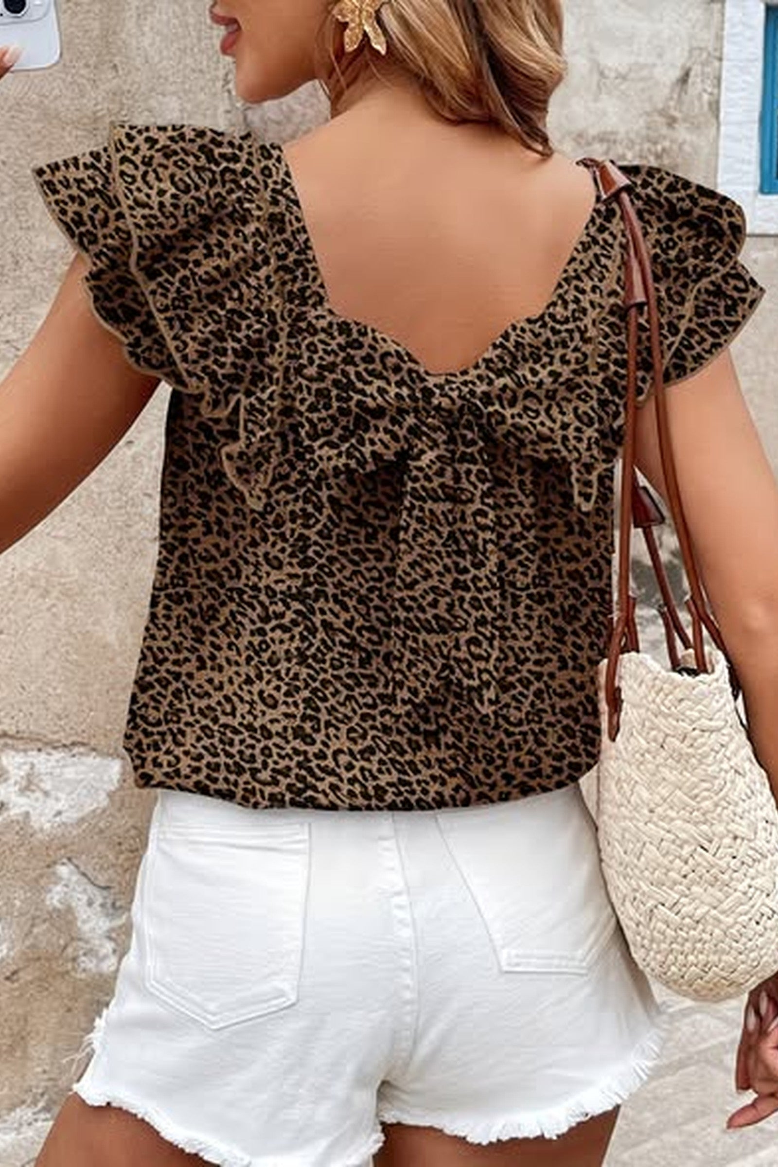 Bow Leopard Blouse