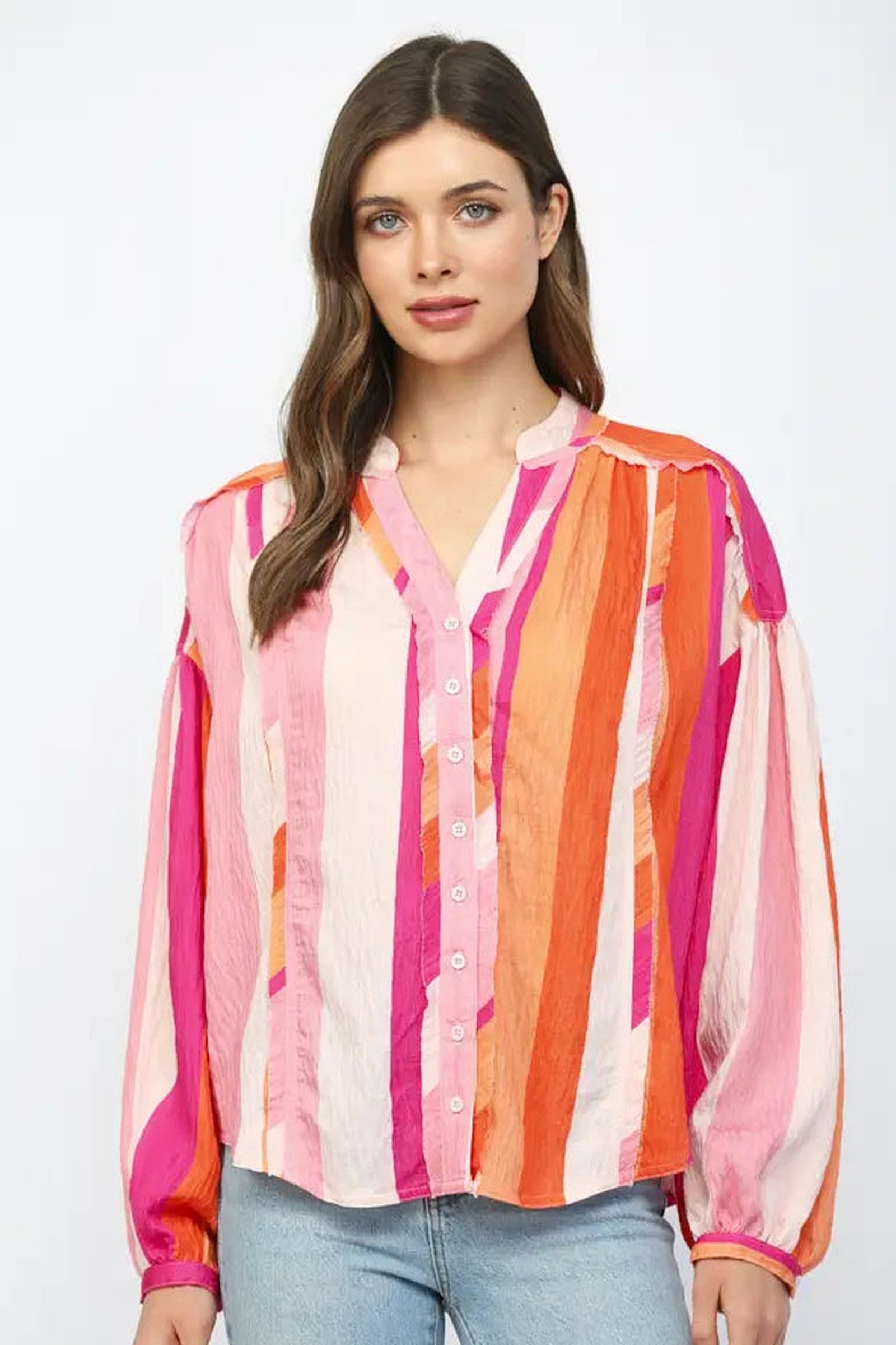 Boxy Stripe Button Shirt