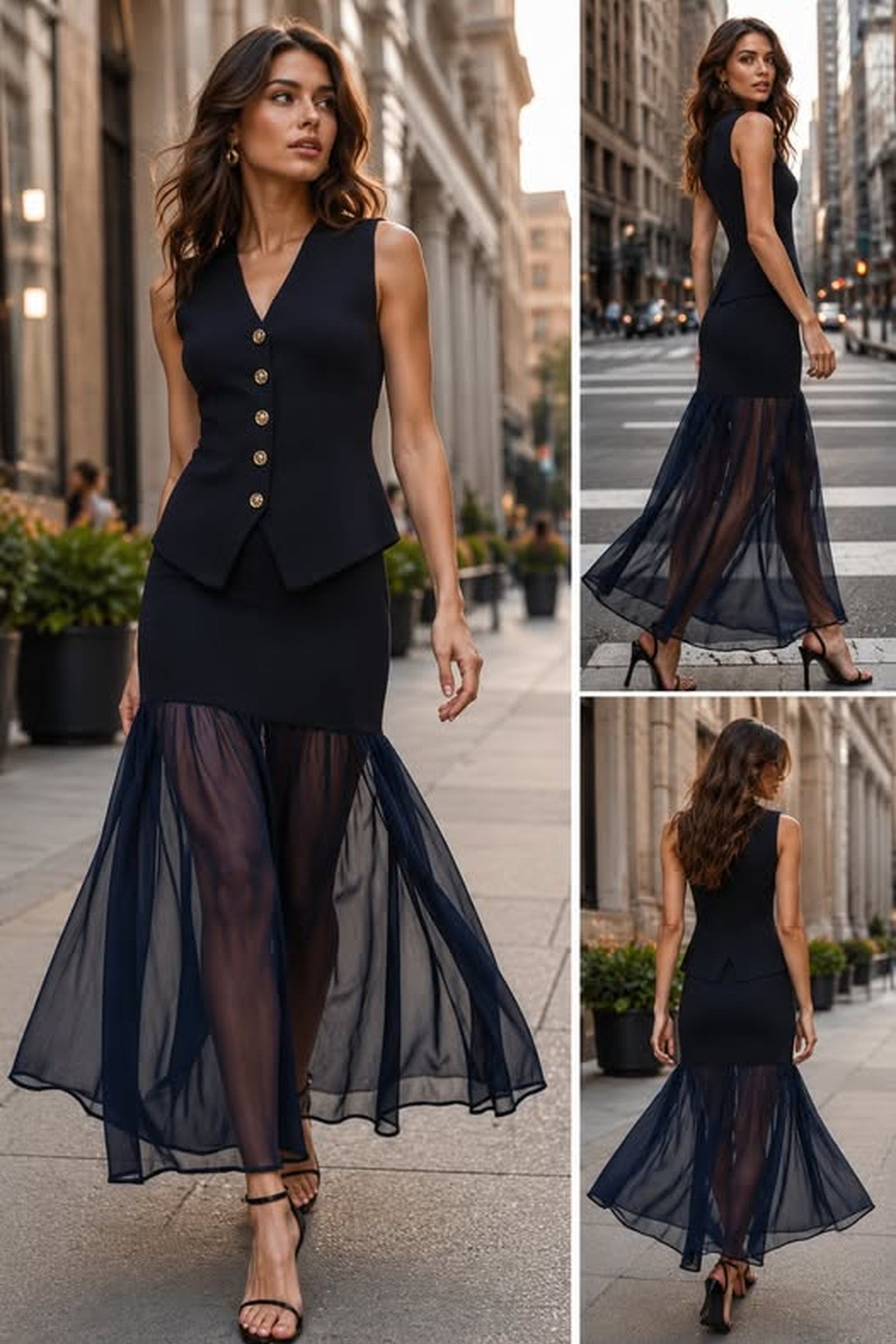 Pleated Chiffon Skirt