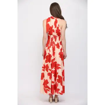 Floral Print Halter Dress