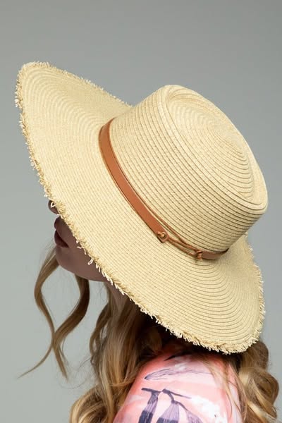 Leather Band Straw Hat