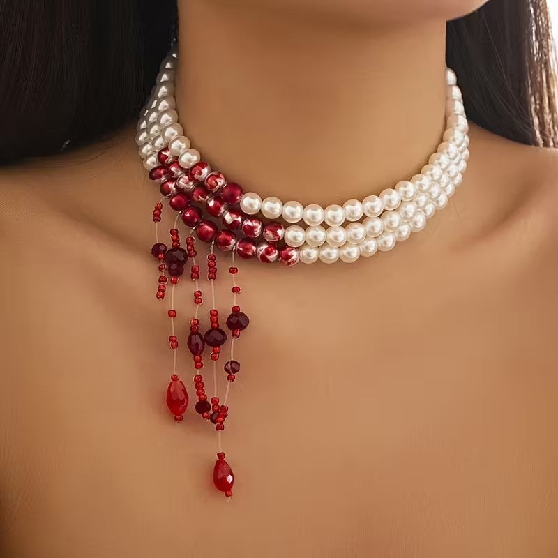 Blood And Pearls Necklace