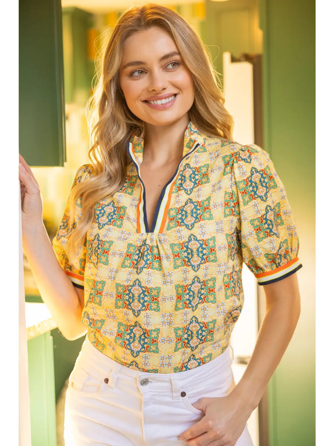 Yellow Embroidered Tunic