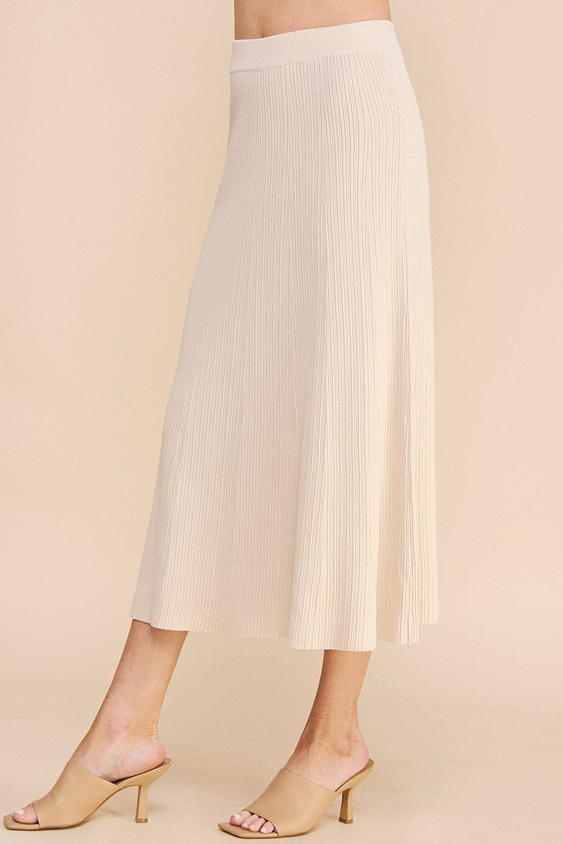 Knitted Rib A-line Skirt