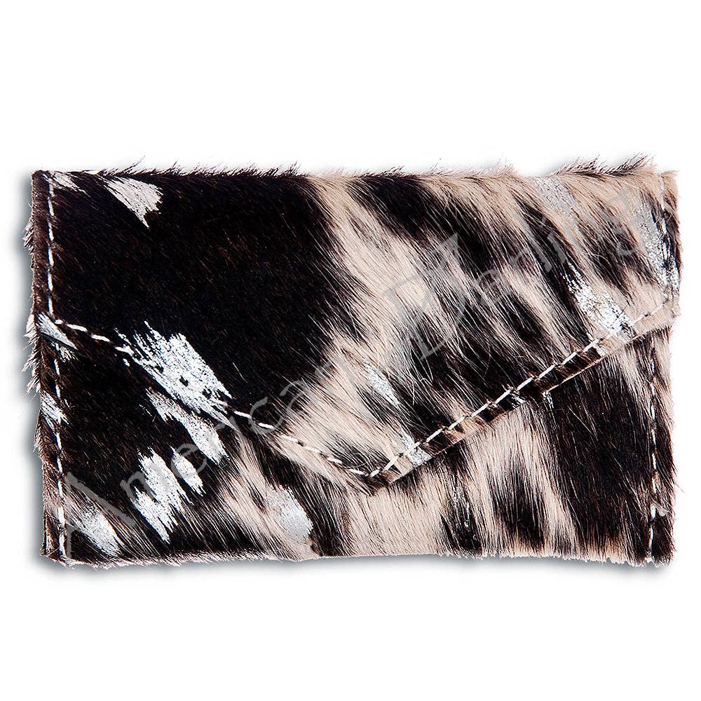 Envelope Hair-On Leather Coin Purse
