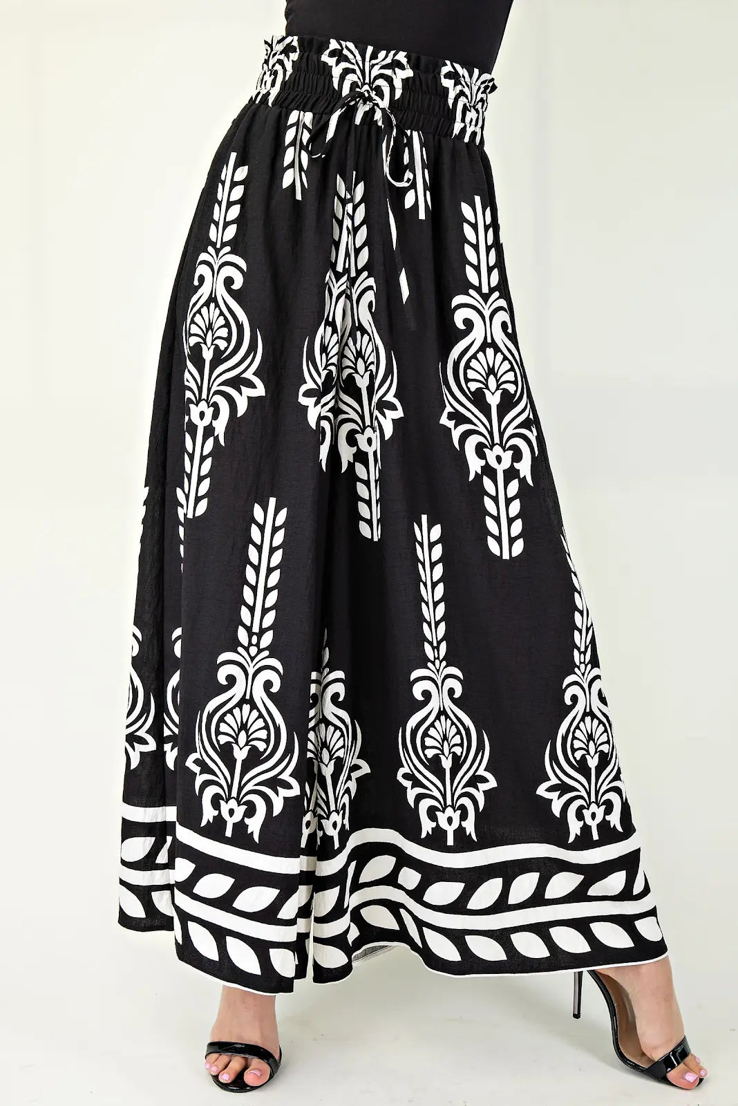 Printed Wide Leg Pants