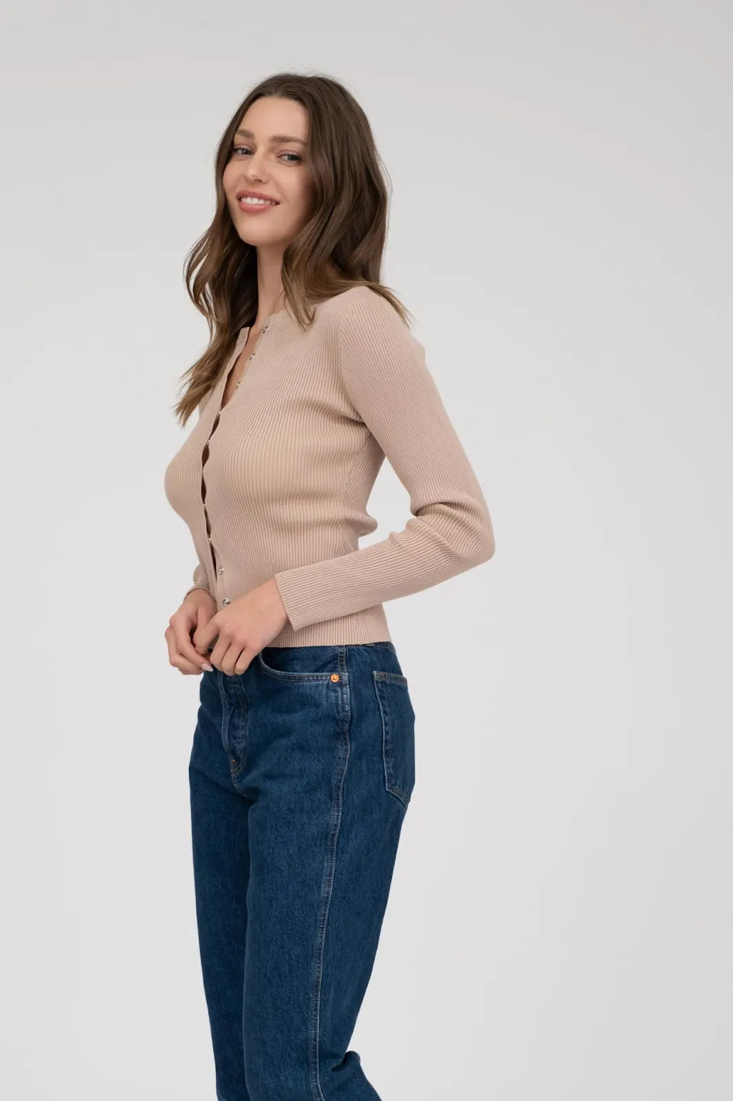 Snap Button Down Knit Cardi