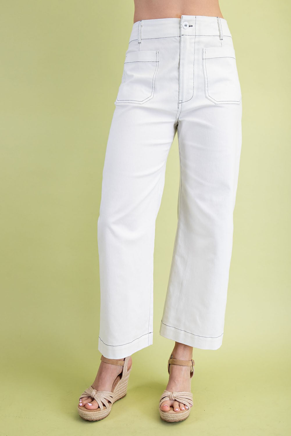 Ivory Pant With Stitching