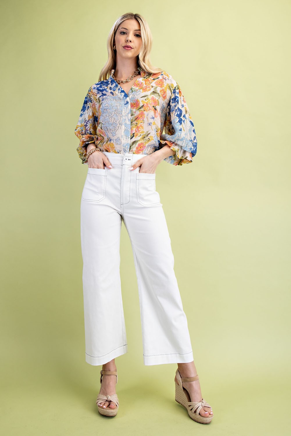 Ivory Pant With Stitching