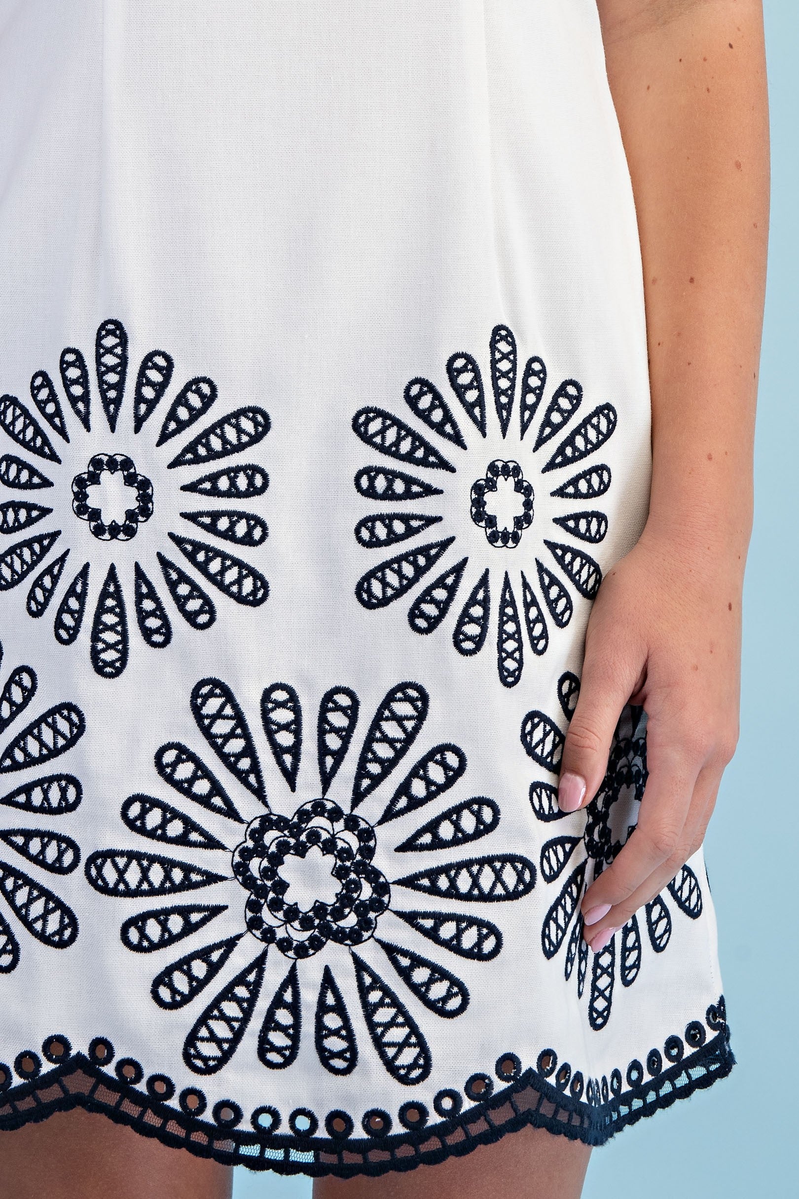 Embroidered Hem Dress