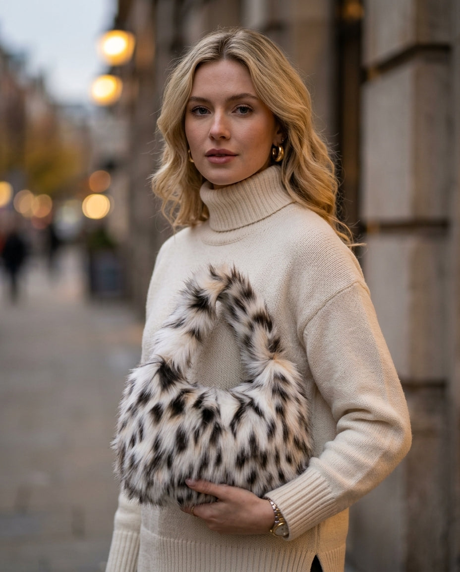 Leopard Fur Animal Purse