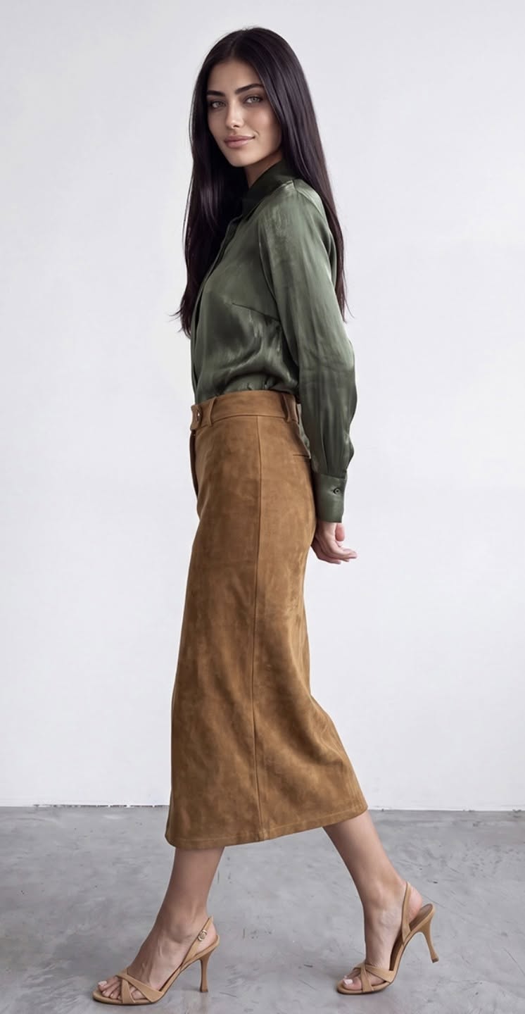 Chic Vegan Suede Skirt