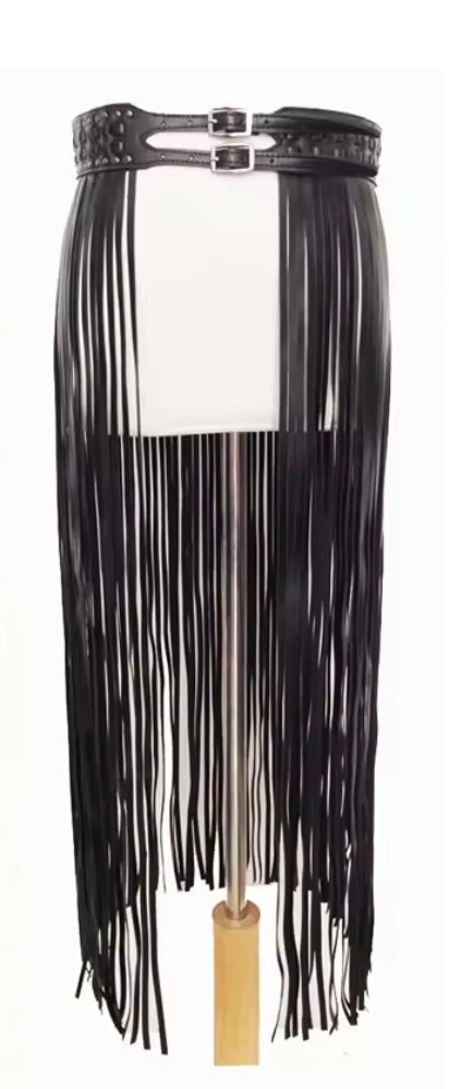 LONG FRINGE Vegan Leather BELT