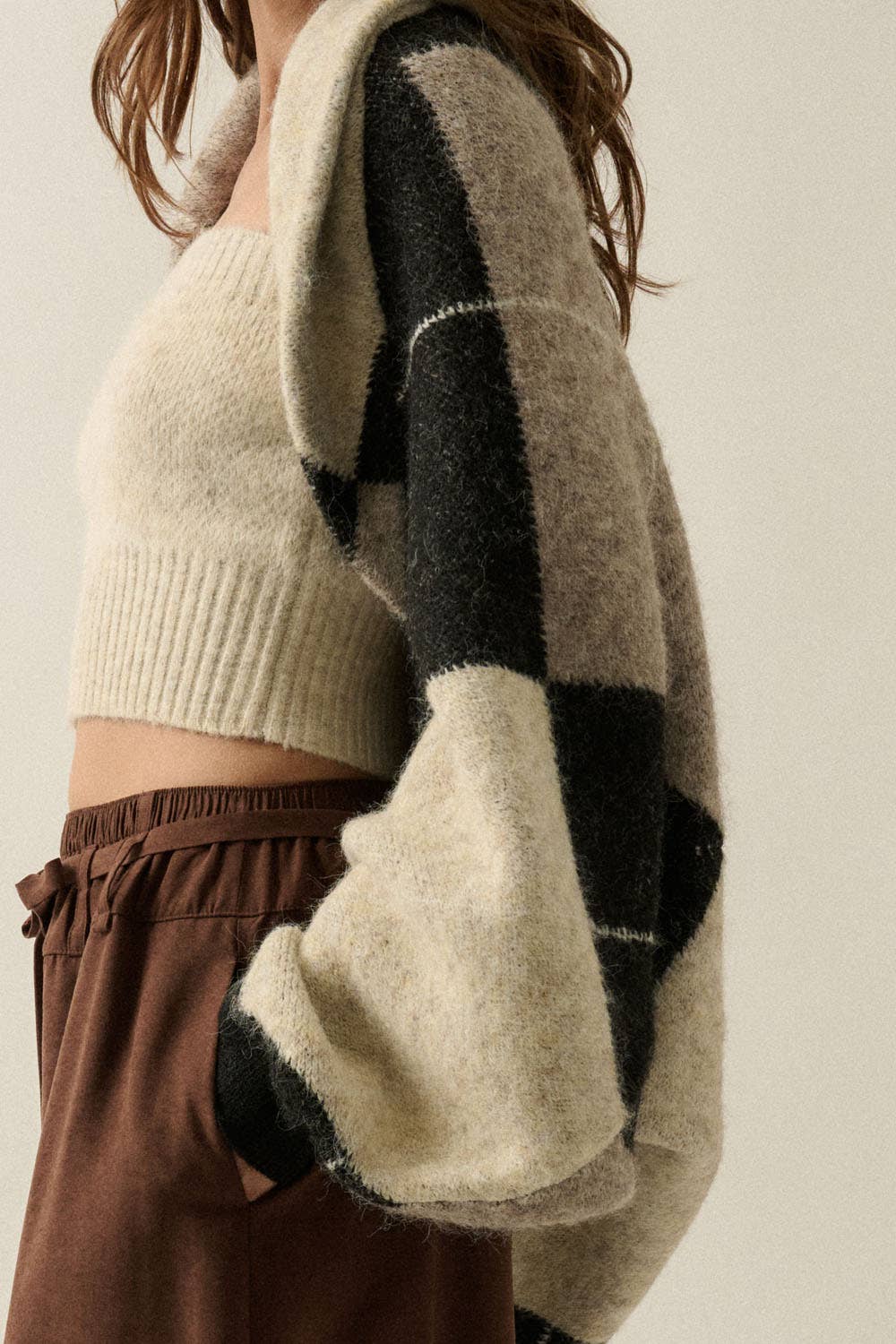 Argyle Jacquard-Knit Cardigan
