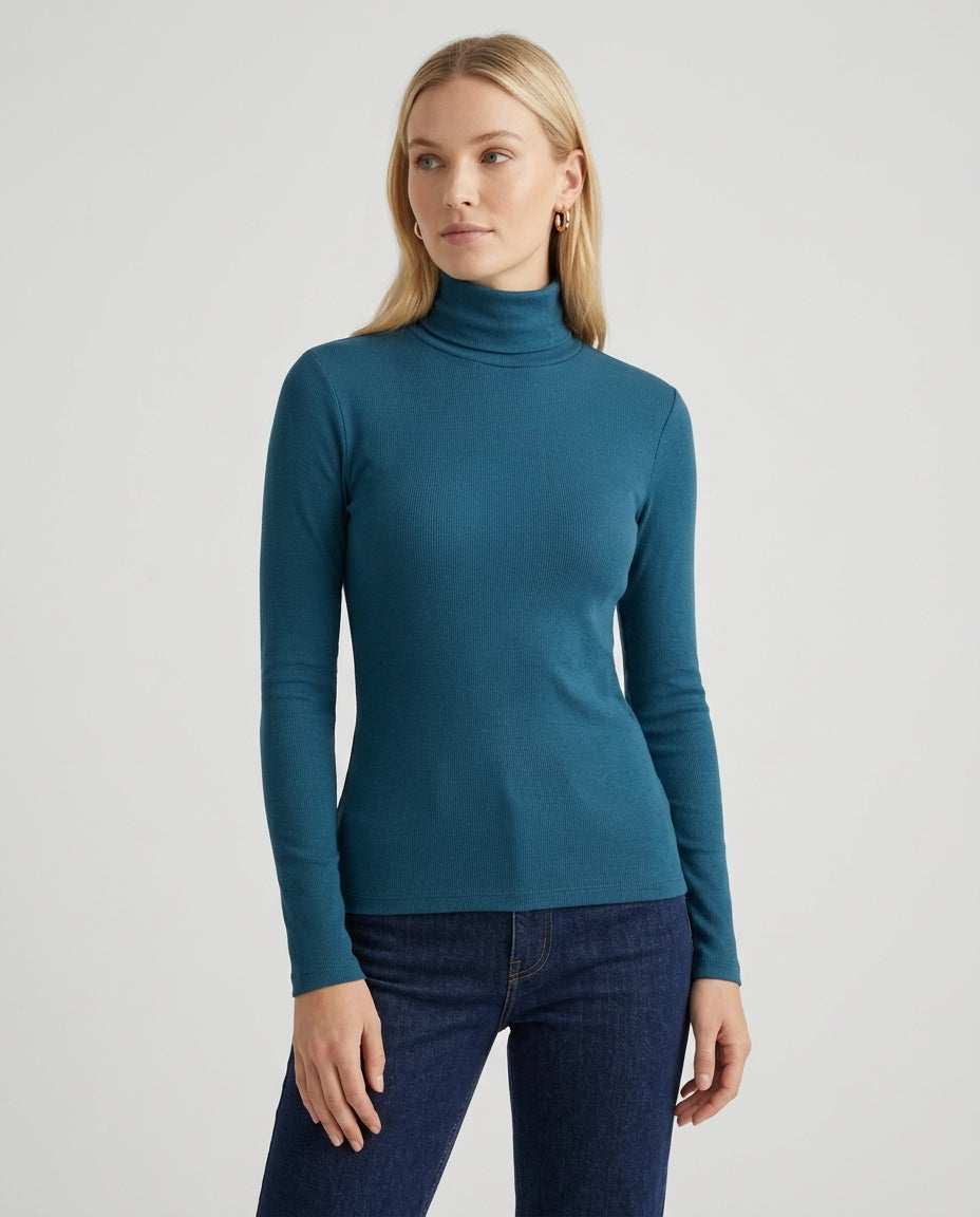Blue Tee Turtleneck