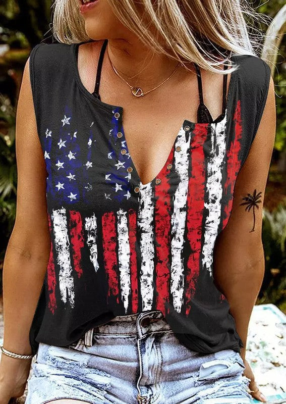 V Neck USA Tank