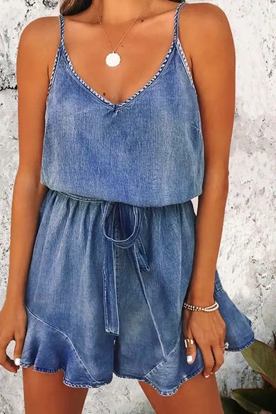 Cute Denim Romper