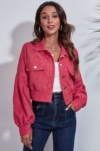 Balloon Sleeve Crop Jacket