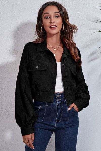 Balloon Sleeve Crop Jacket