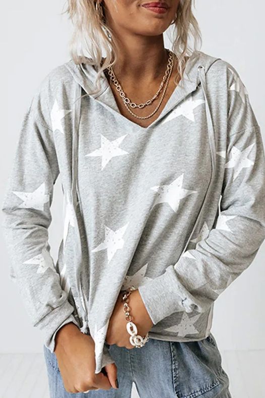 Star Drawstring Hoodie