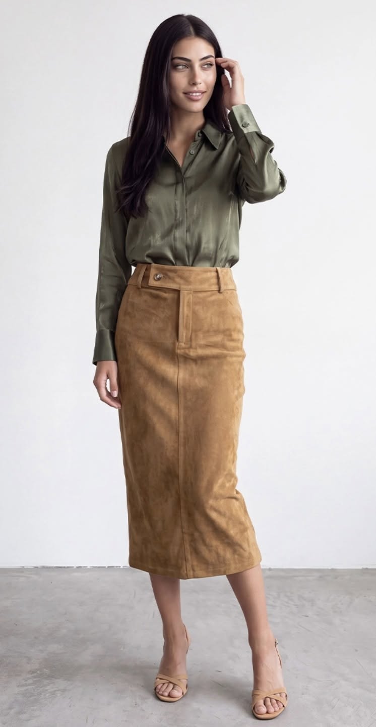 Chic Vegan Suede Skirt