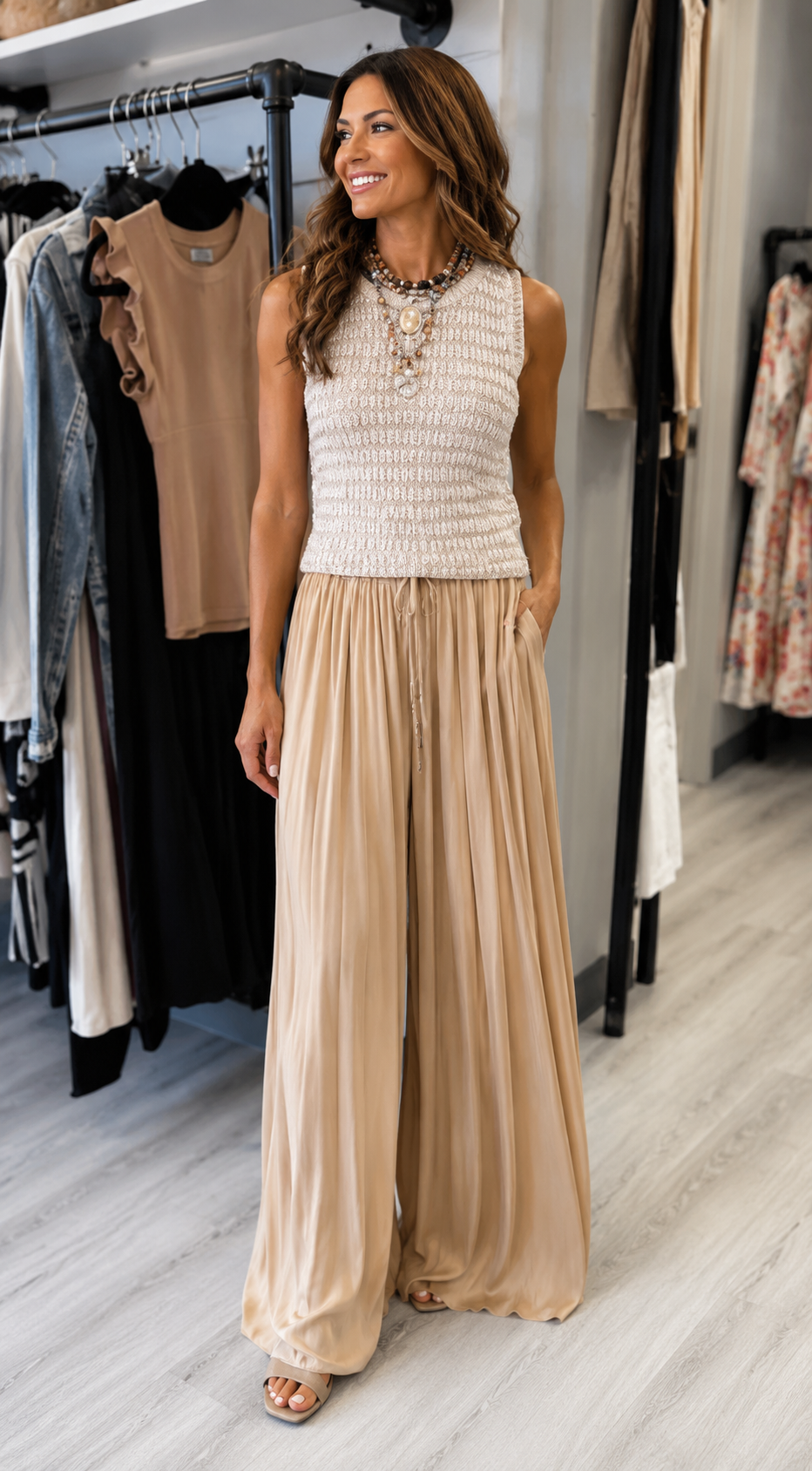 Drawstring Wide Leg Pant