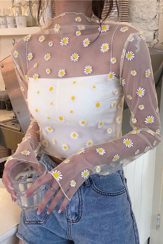 Daisy Mesh Top