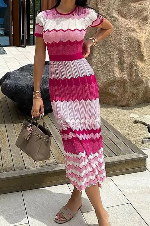 Pink Chevron dress