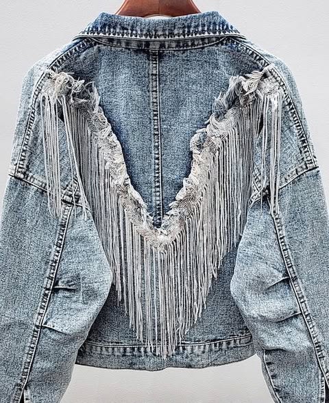 Raw Fringe Denim Jacket