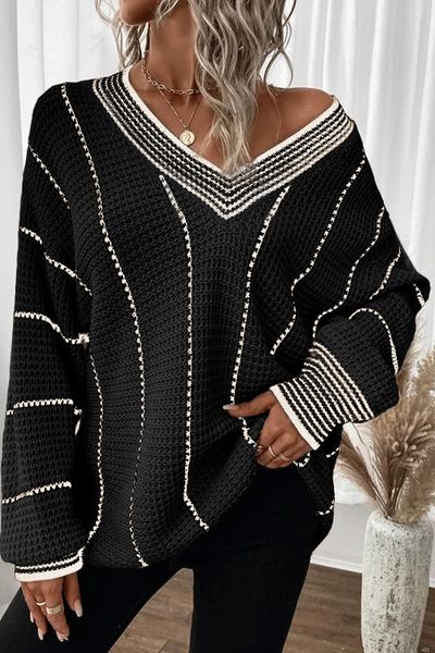 Black White Long Sweater