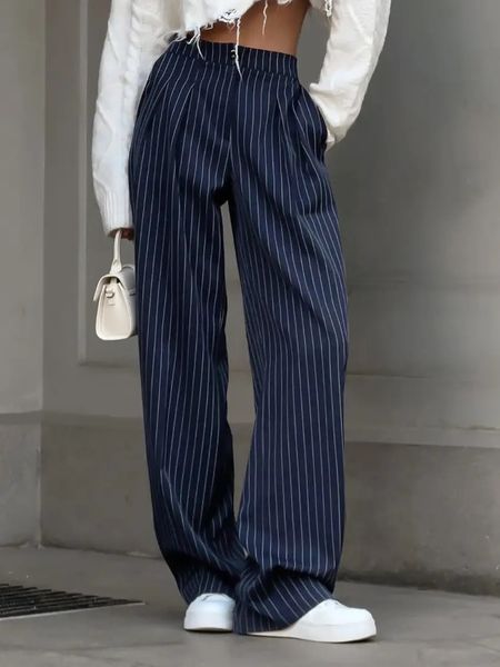 Navy Pin Stripe Pants