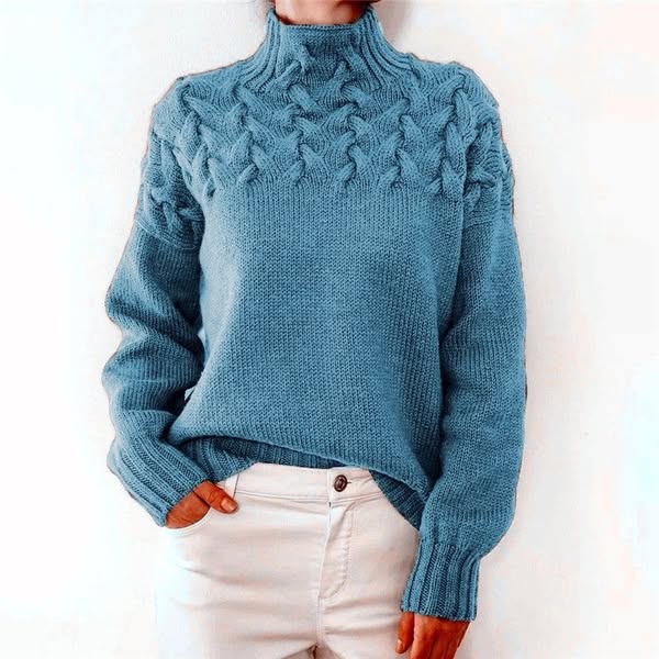 Woven Turtleneck Sweater