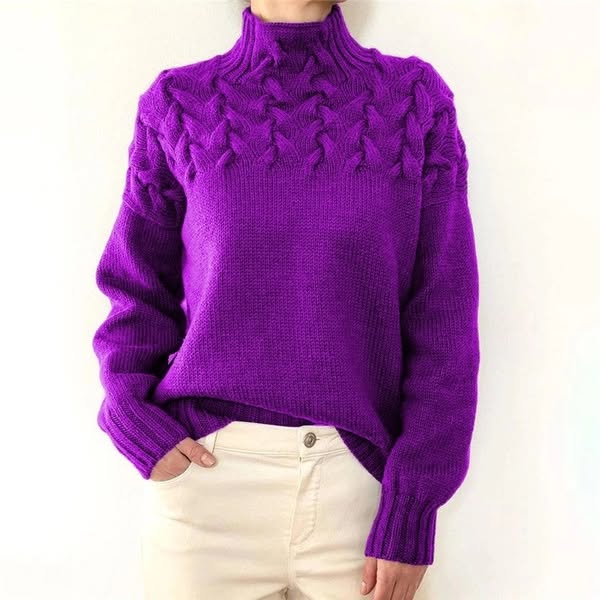 Woven Turtleneck Sweater