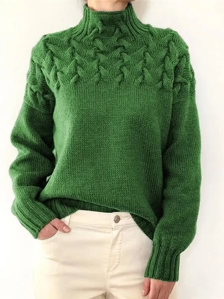Woven Turtleneck Sweater